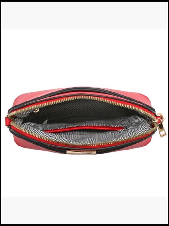 Saffiano Small Dome Crossbody Bag with Chain Strap Adjustable Shoulder